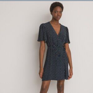 Locryz Polka Dot, V Neck Wrap Dress